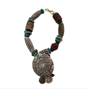 Turquoise Boho Tribal Chunky Beaded Wrap Bracelet Colorful FUN